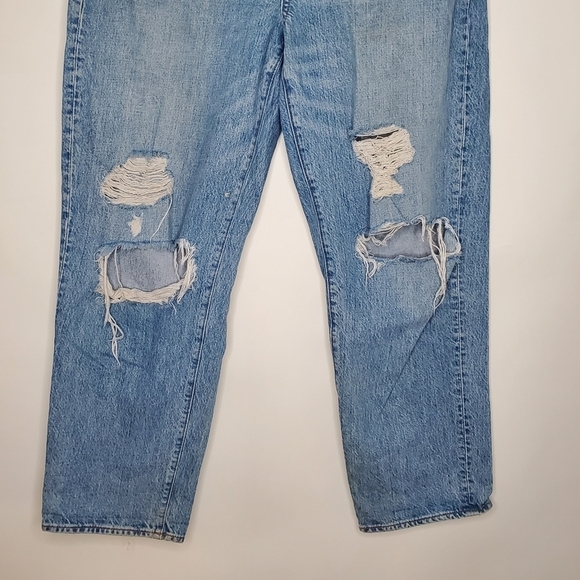 Madewell Dad Jean Jeans Size 30 Distressed Cotton Denim Slouchy Grunge Fall - Picture 3 of 16